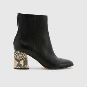 Dolce Vita Black Vidal Booties with Snakeskin Heel
